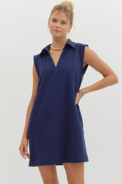 COLLARED MINI DRESS