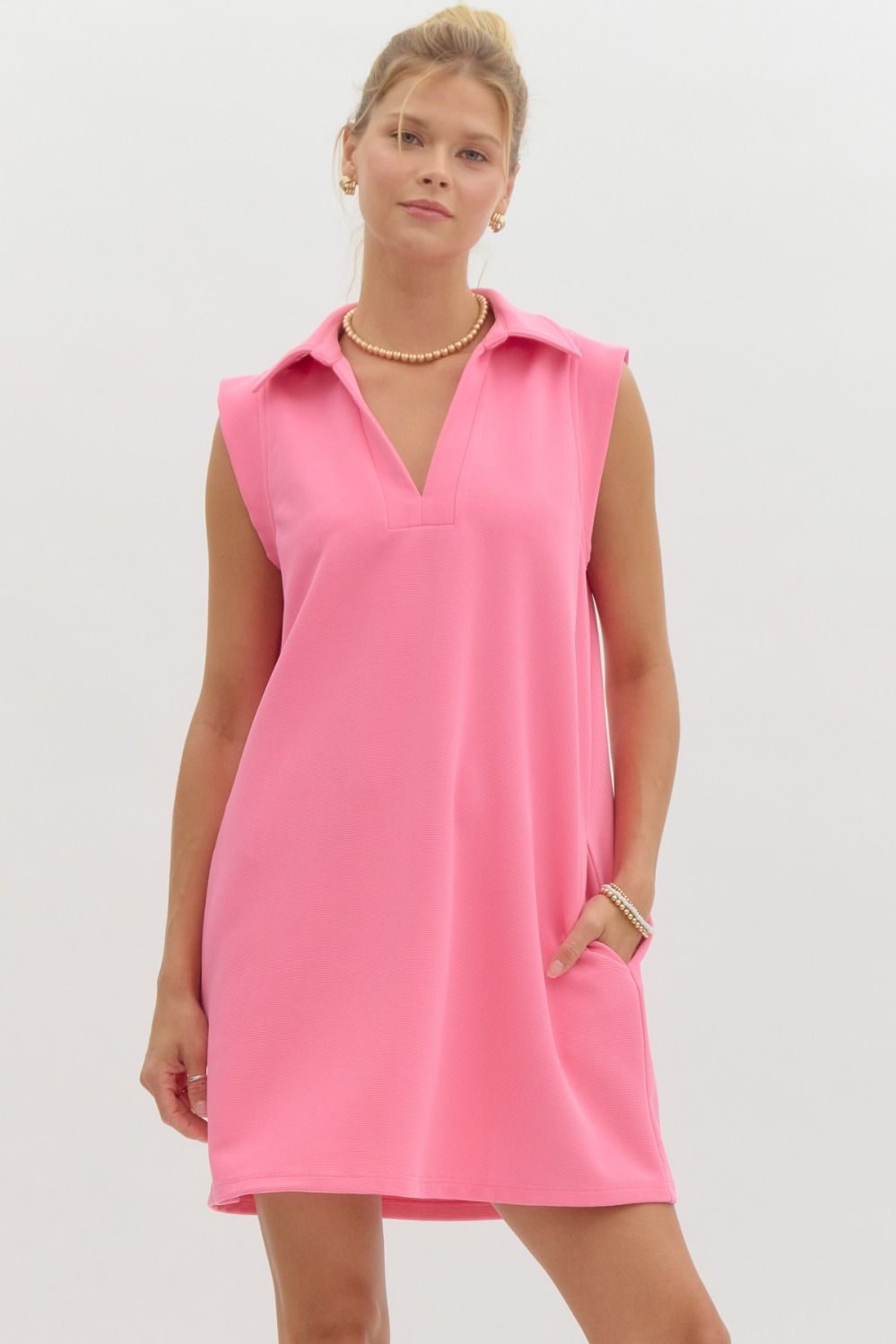 COLLARED MINI DRESS