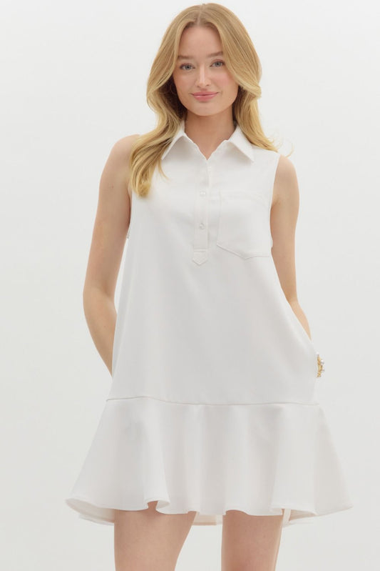 Ruffle Hem Sleeveless Dress