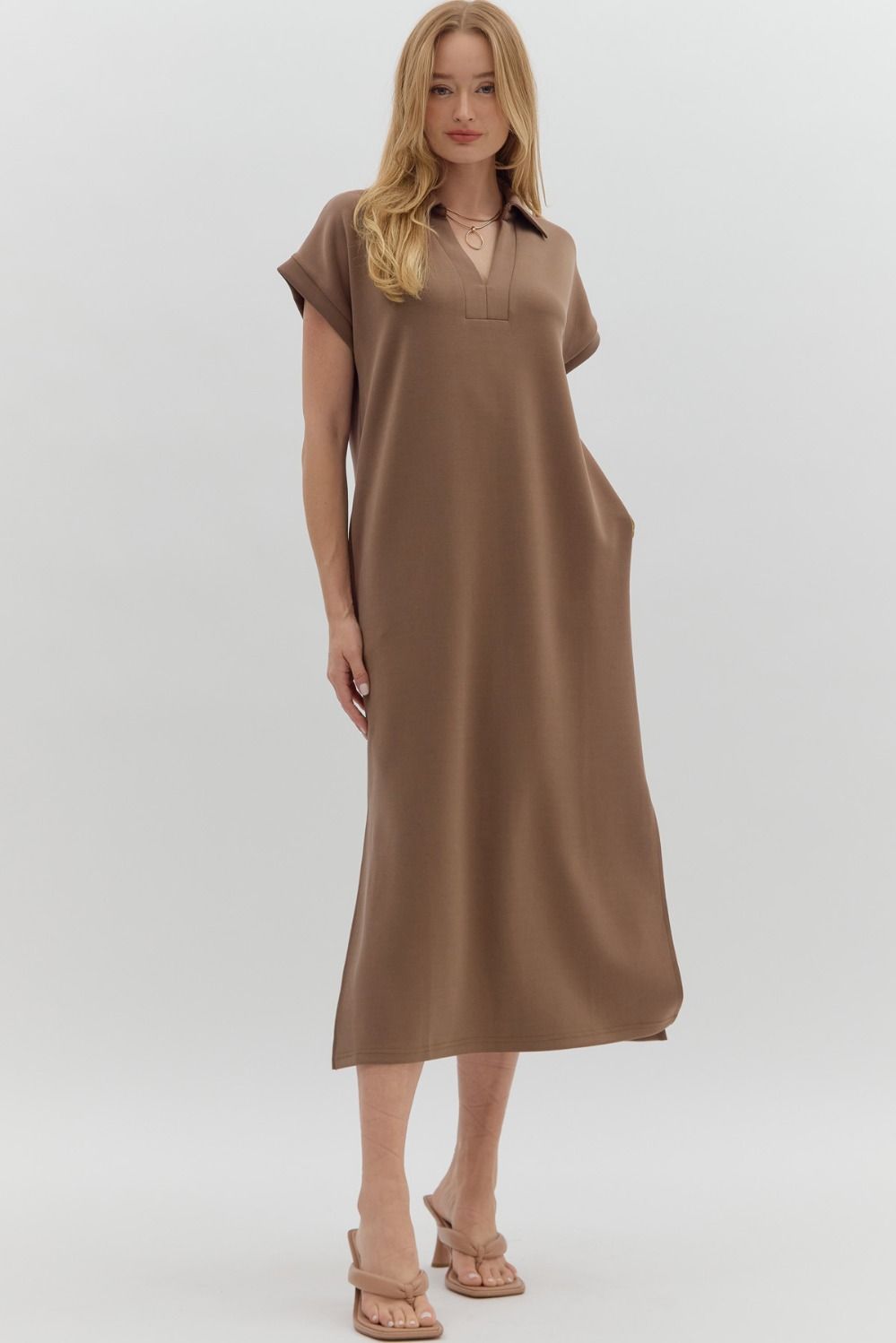 soft knit midi dress Fit & Flare Geometric Soft Knit Midi Dress