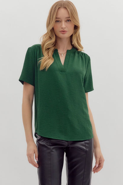 Lightweight Woven Short Sleeve Top