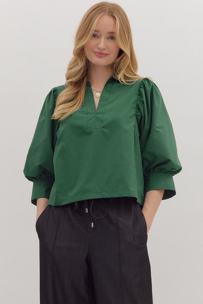 Collared Large Cuff Top