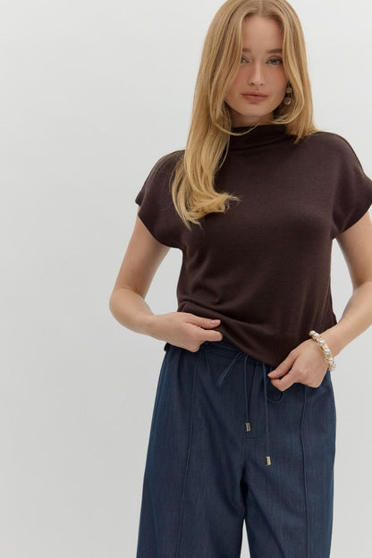 Mock Neck Knit Top