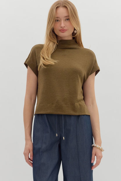 Mock Neck Knit Top