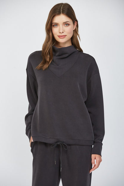 Modal Blend Cowl Neck Sweatshirt