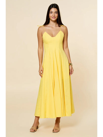 Fit & Flare Tie Strap Maxi Dress
