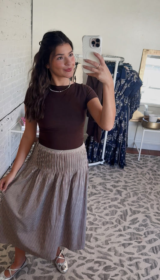 Striped Midi Skirt
