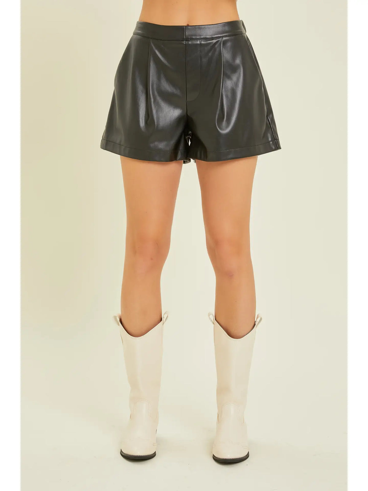 Western Vegan Leather Shorts