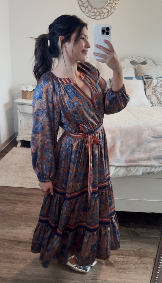 Floral Print Tiered Maxi Dress