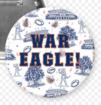 Toile “War Eagle” Game Day Button