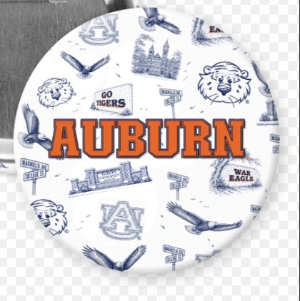Toile “Auburn” Gameday Button