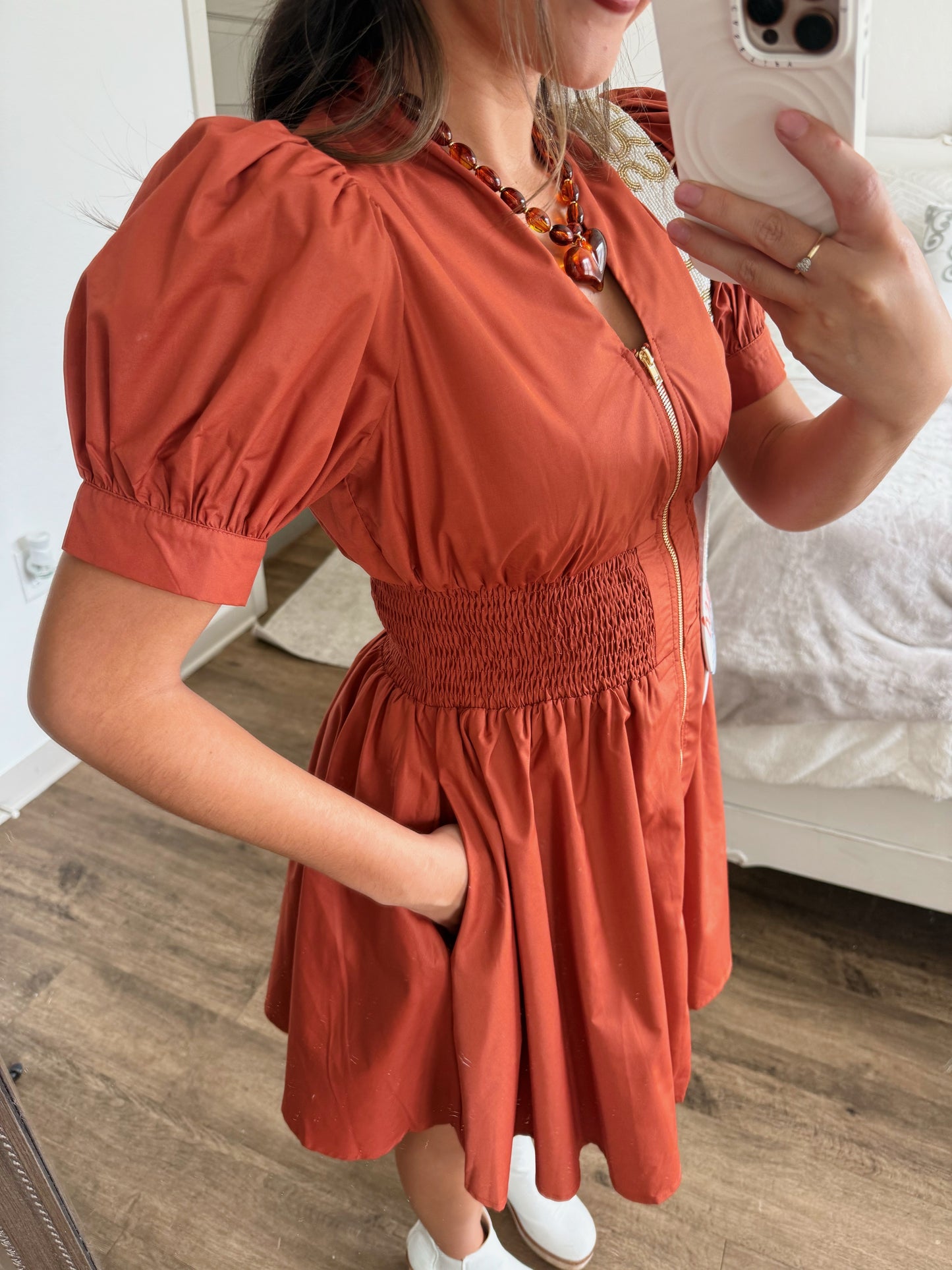 Front Zip Mini Dress