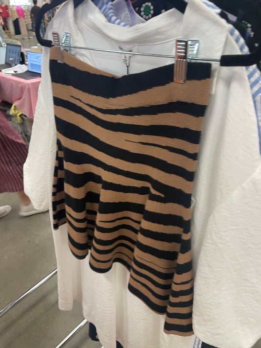 Knit Tiger Stripe Top & Skirt Set