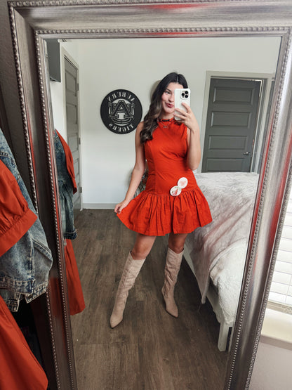 Fit and Flare Dropped Waist Dress