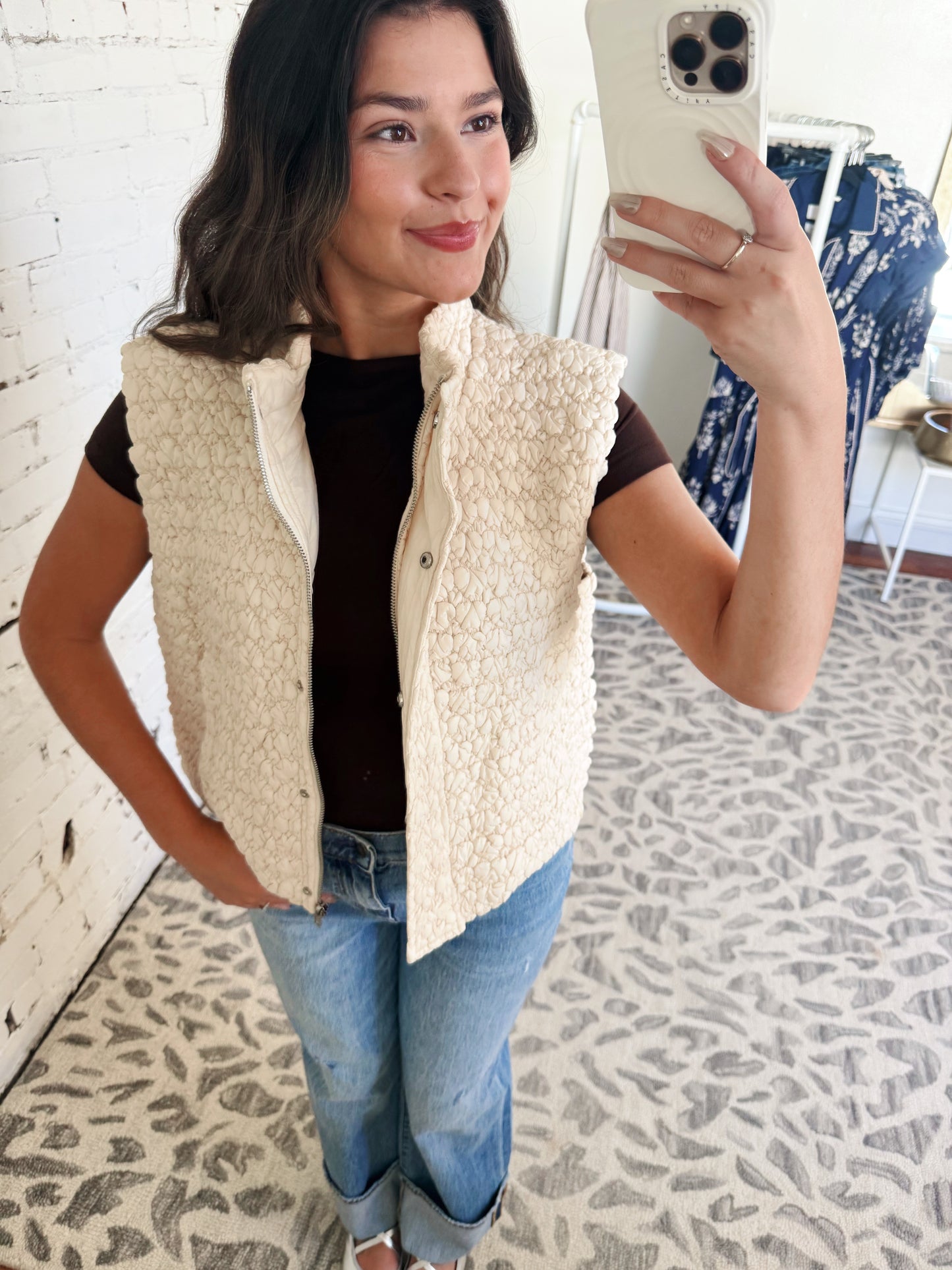 Cropped Quilted Vest