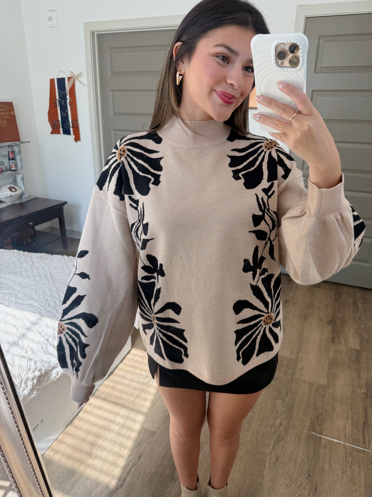 Floral Print Sweater