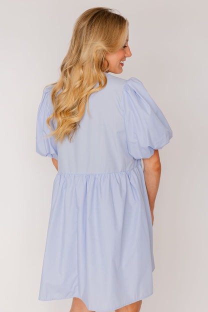 Short Sleeve Ribbon Mini Dress