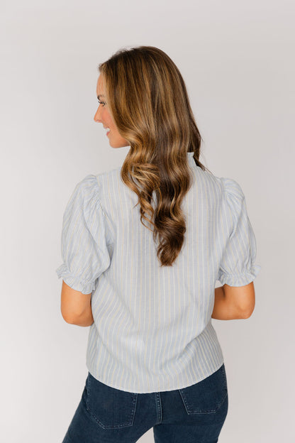 Puff Sleeve Striped Top