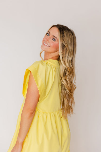 Flutter Sleeve Tiered Midi Dress