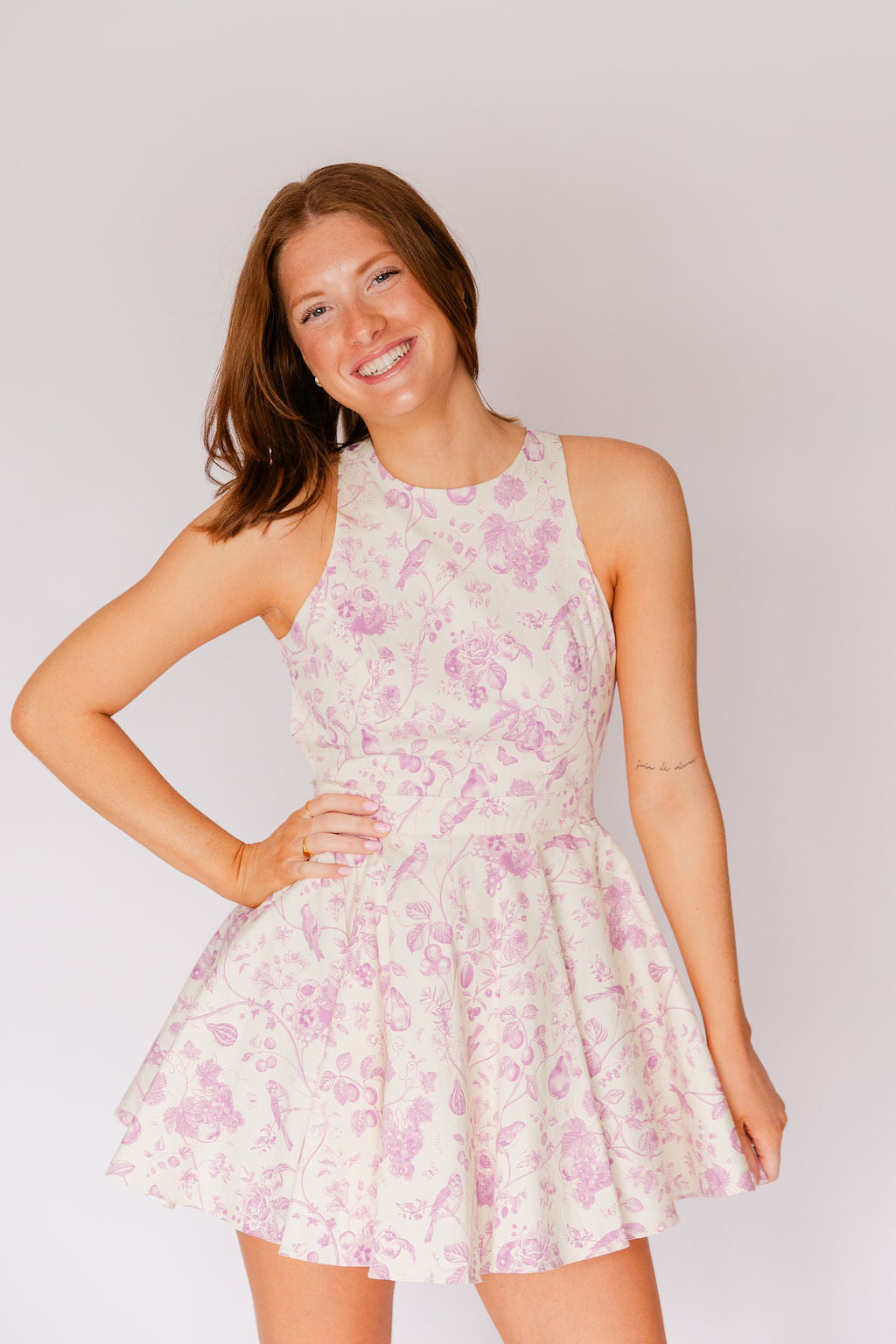 Floral Poplin Back Tie Dress