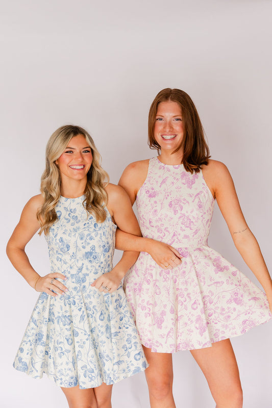 Floral Poplin Back Tie Dress