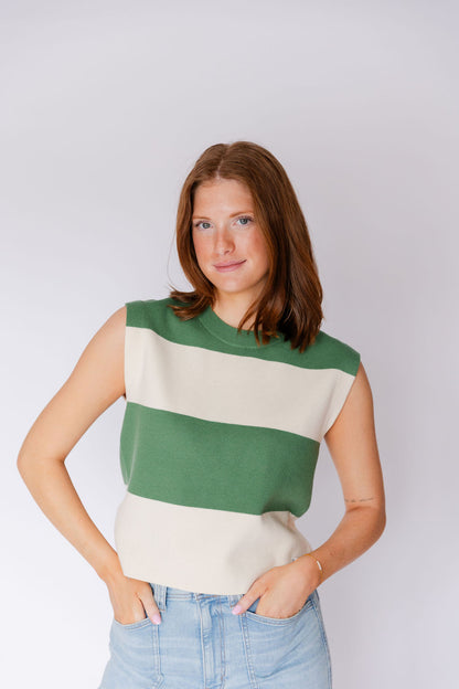 Sleeveless Striped Sweater