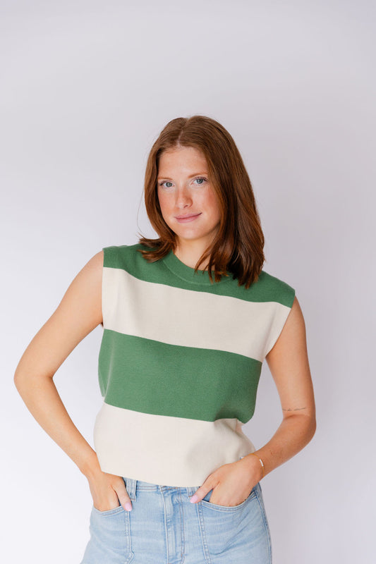Sleeveless Striped Sweater