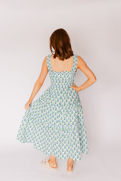 Floral Midi Dress with Bow Detail