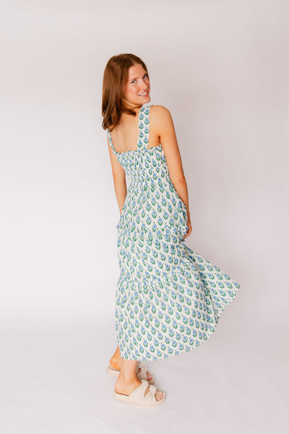 Floral Midi Dress with Bow Detail