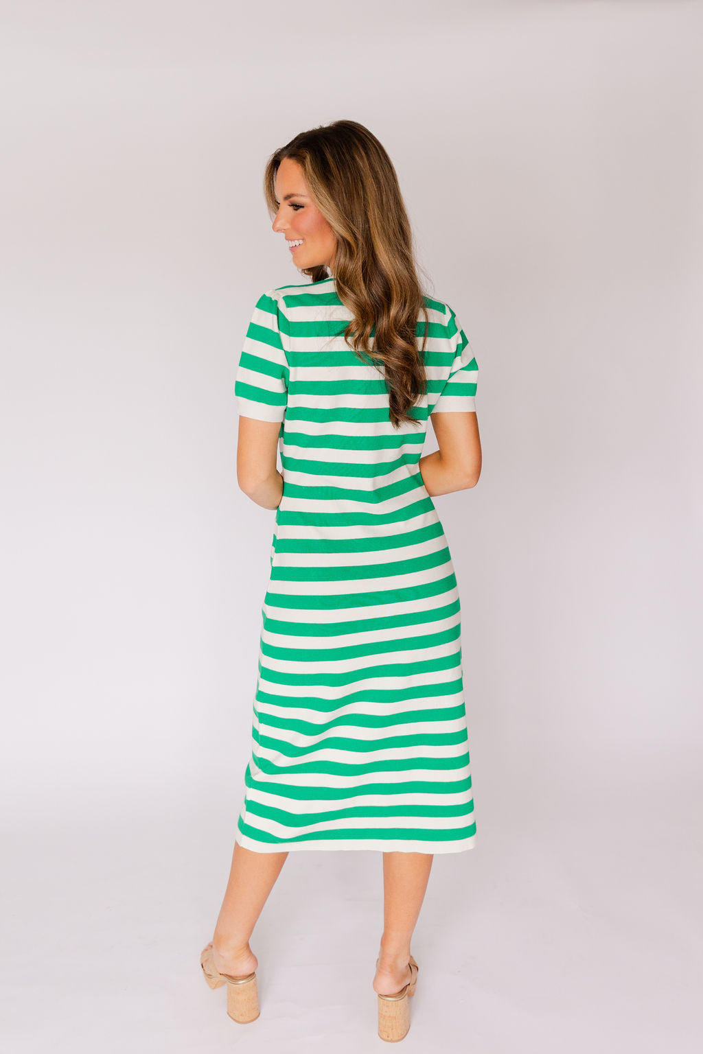 Striped Knit Midi Dress
