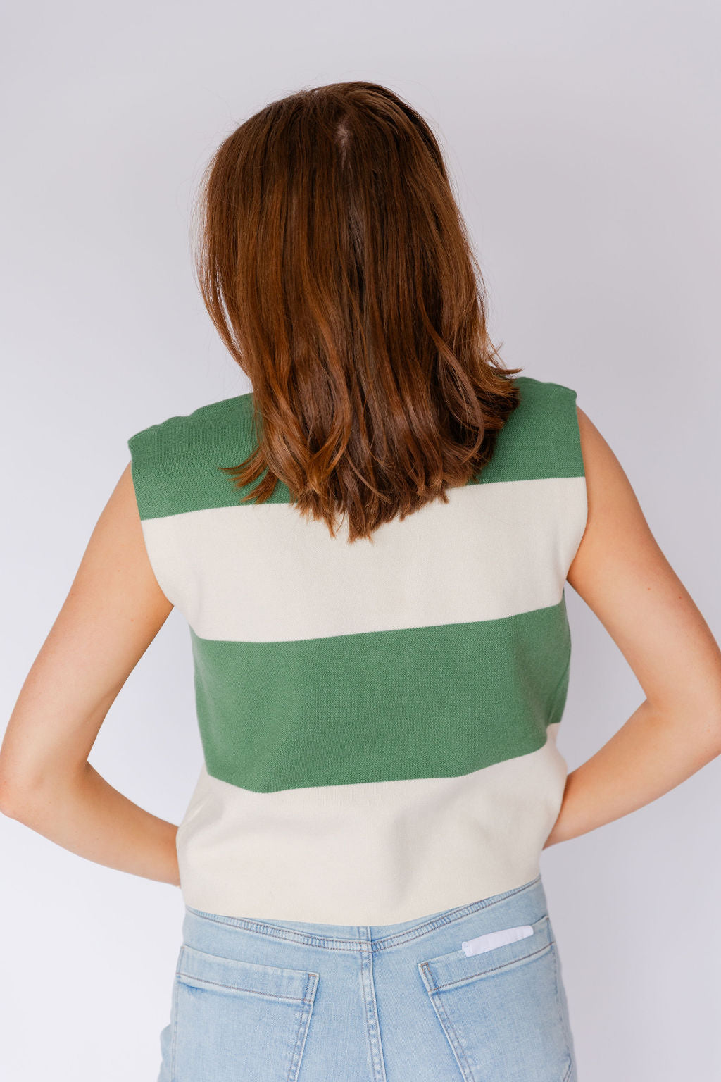 Sleeveless Striped Sweater