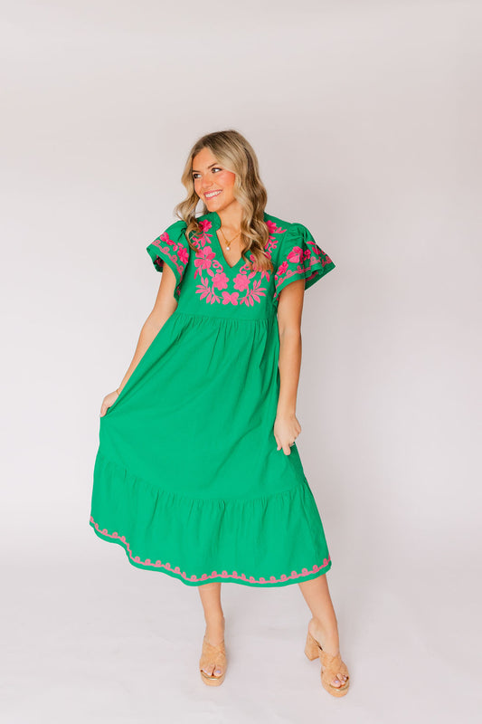 Embroidered Sleeveless Dress