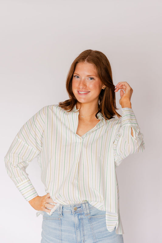 Striped V Neck Shirt