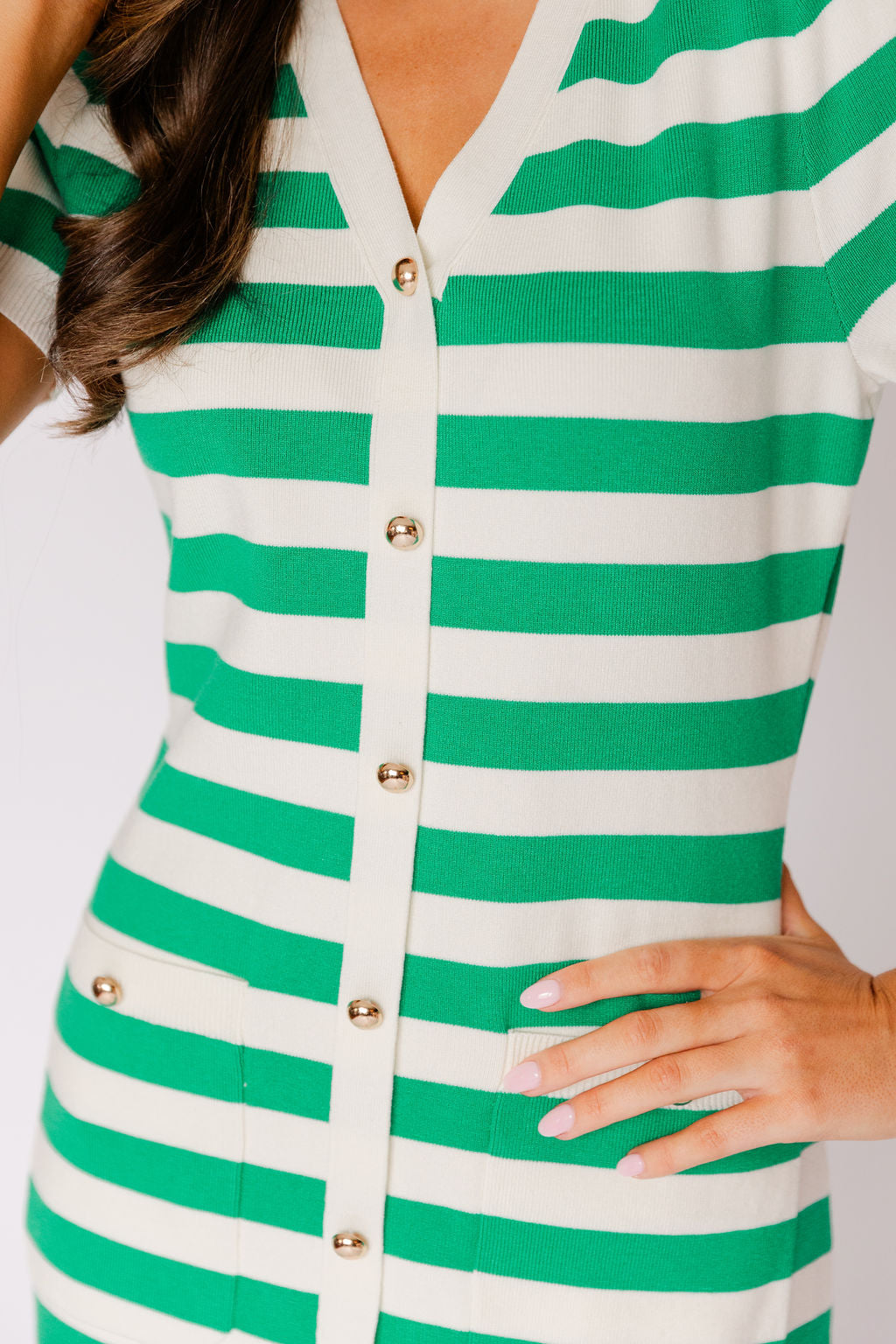 Striped Knit Midi Dress