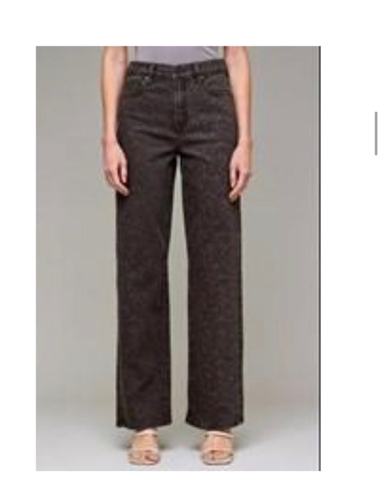 Ella Brown Cheetah  High Rise Straight Jean