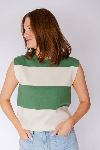 Sleeveless Striped Sweater