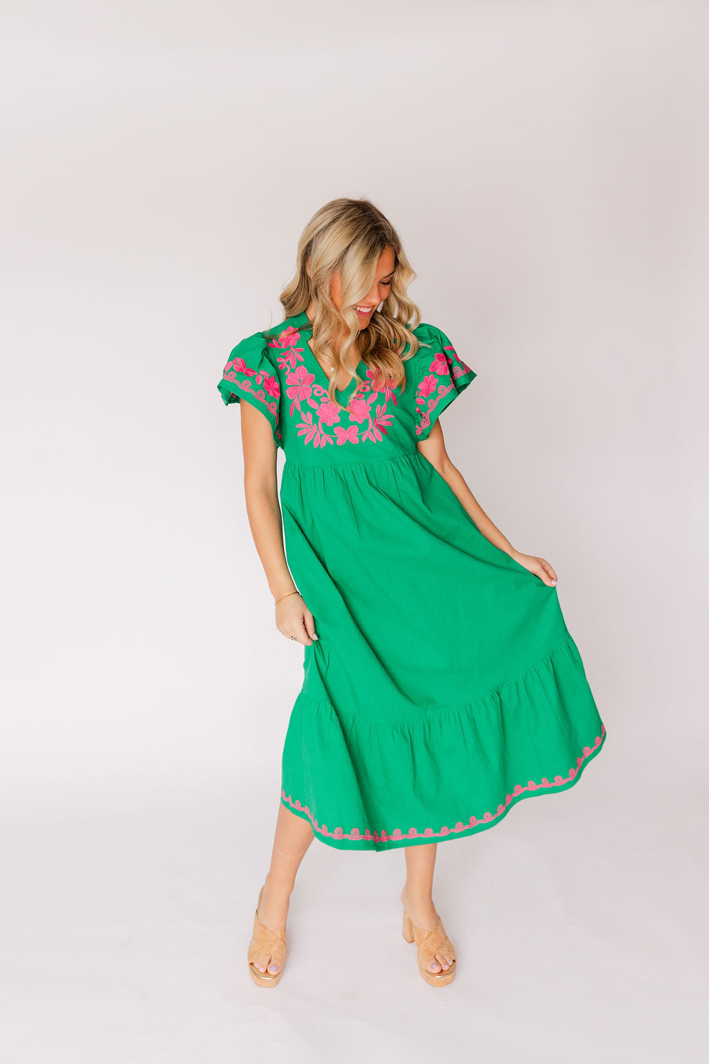 Embroidered Sleeveless Dress