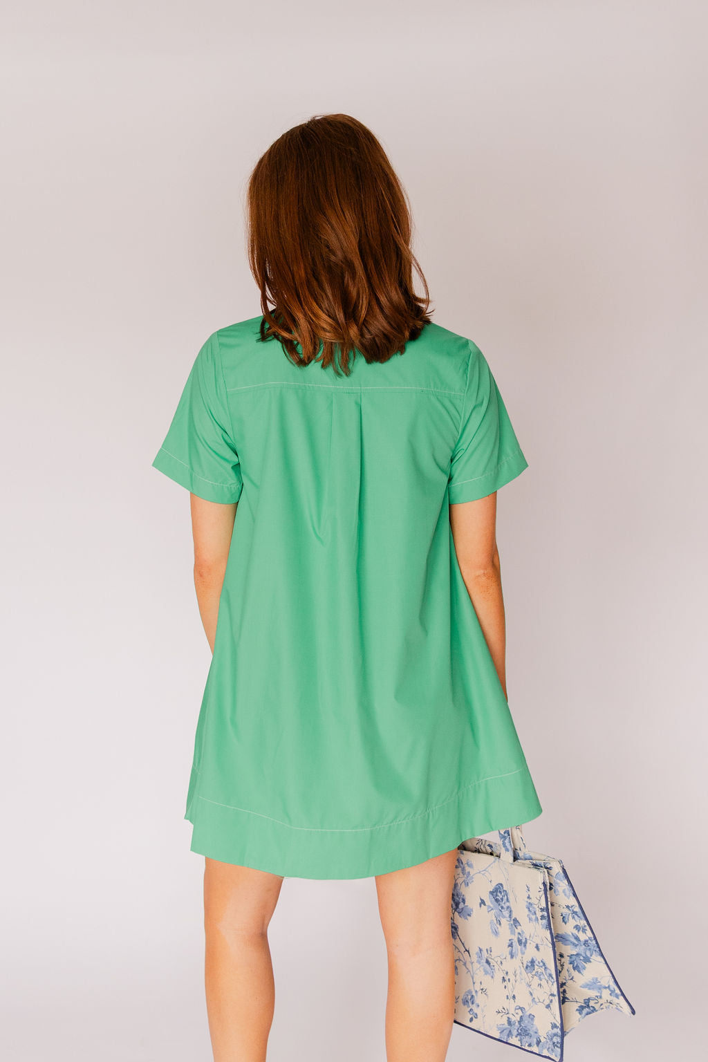 Short Sleeve High Neck Swing Mini Dress