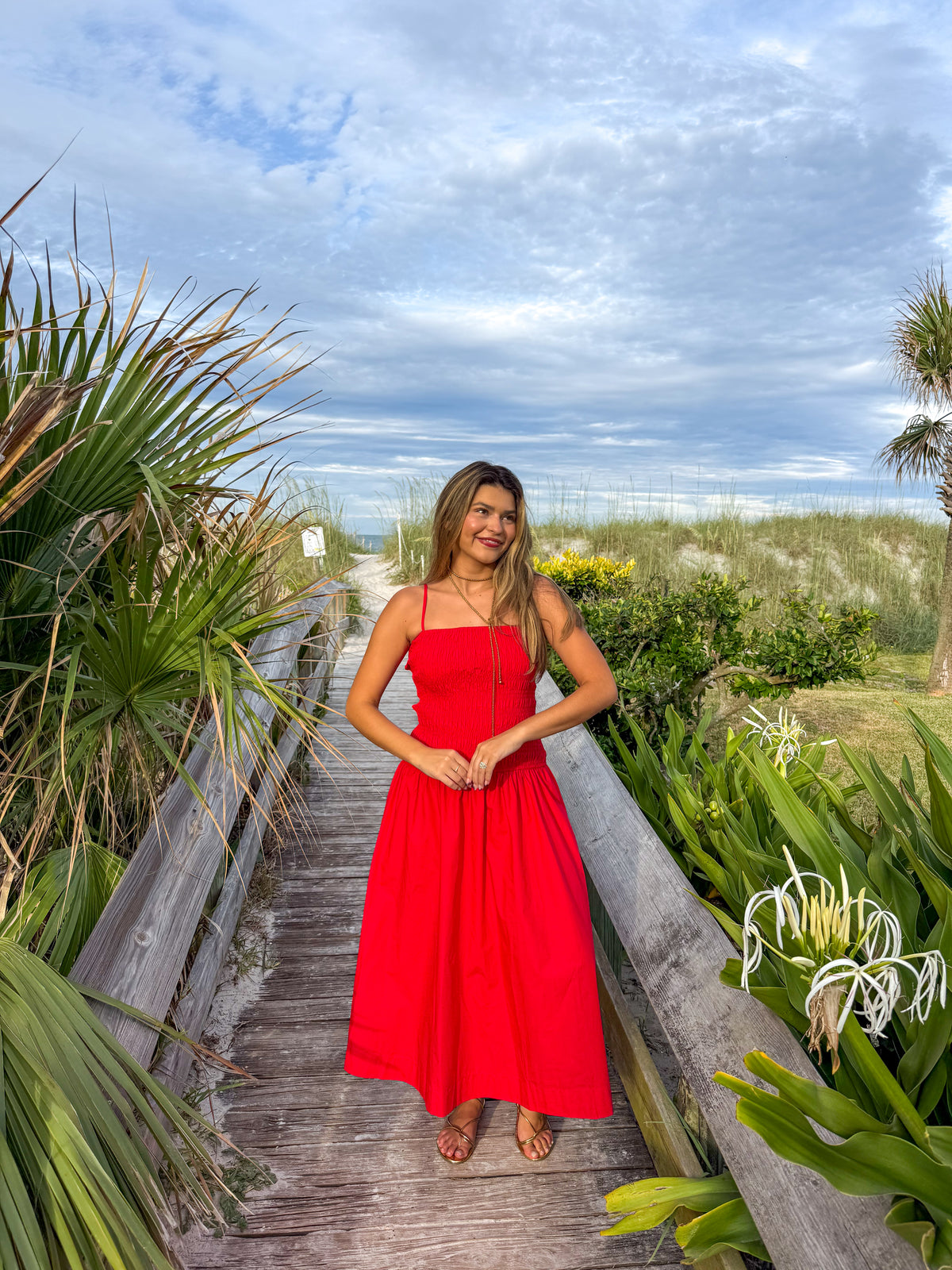 Smocked Midi Dress