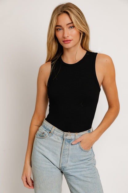 Round Neck Sleeveless Bodysuit