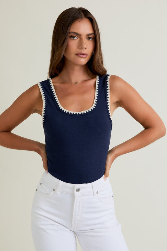 Edge Embroidered Bodysuit