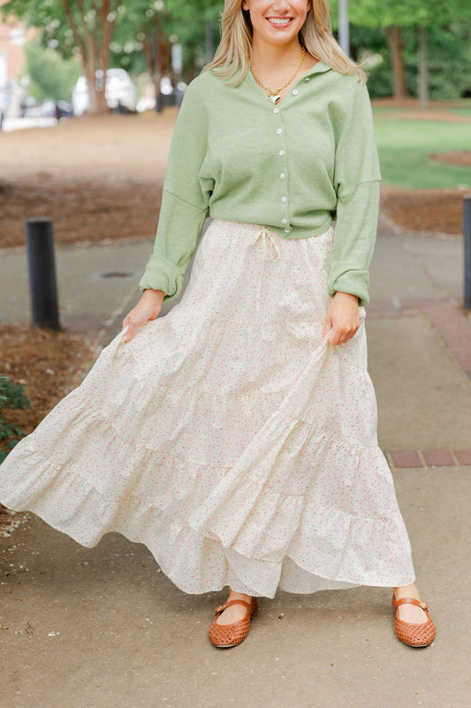 Ditsy Floral Tiered Maxi Skirt