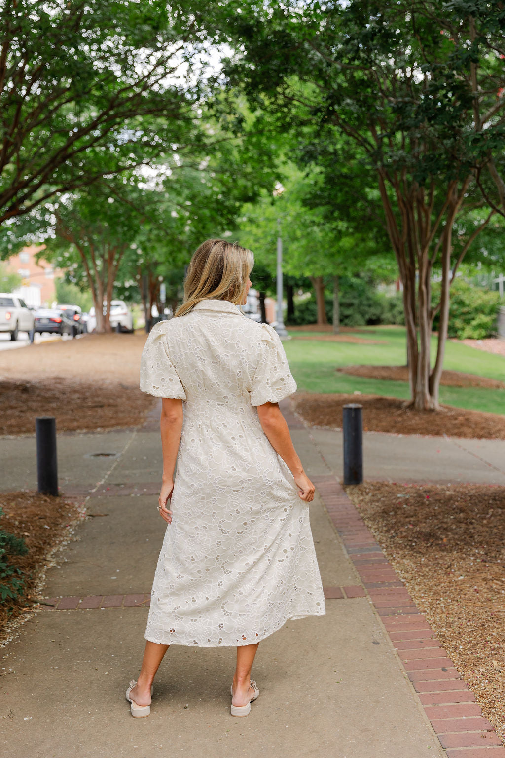 Lace Eyelet Midi Dress
