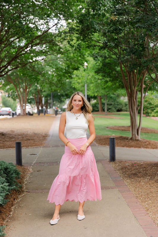Embroidered Pattern Maxi Skirt