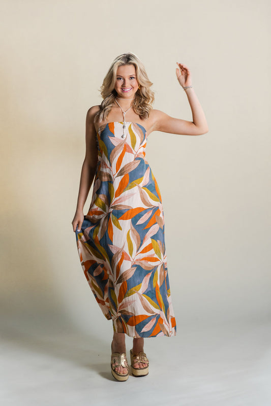 Destination Strapless Tie Back Dress