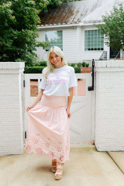Eyelet Embroidered Midi Skirt