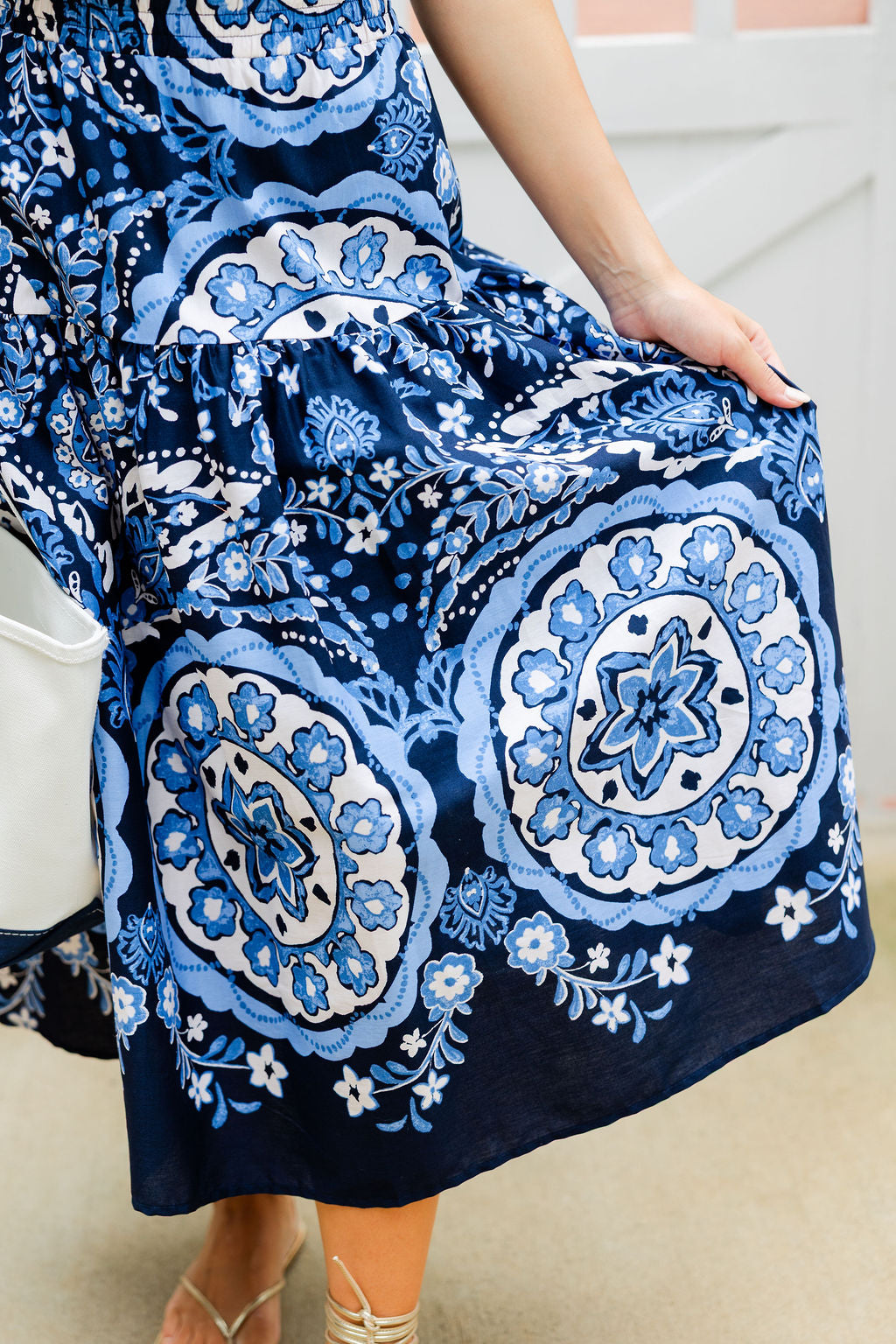 Medallion Print Tiered Skirt