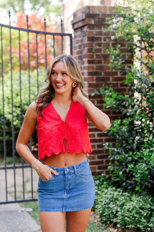 Eyelet Crop Top