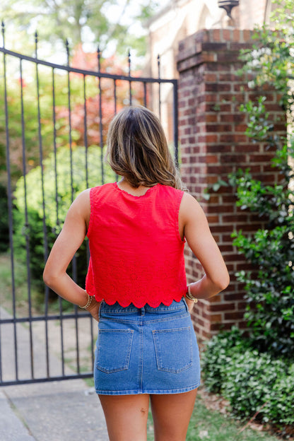 Eyelet Crop Top