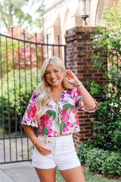 Short Sleeve Floral Top